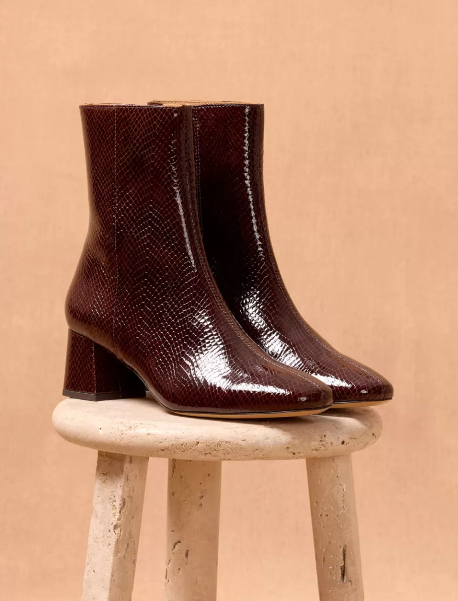 Pied de Biche Boots, Bottines Et Bottes>Albane Acajou-Reptile