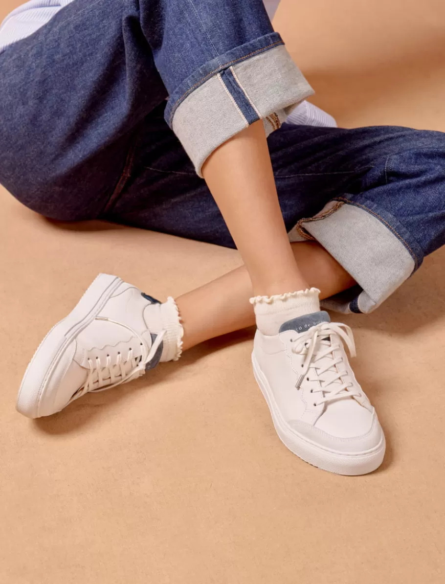 Pied de Biche Sneakers>Alena Blanc-Bleu