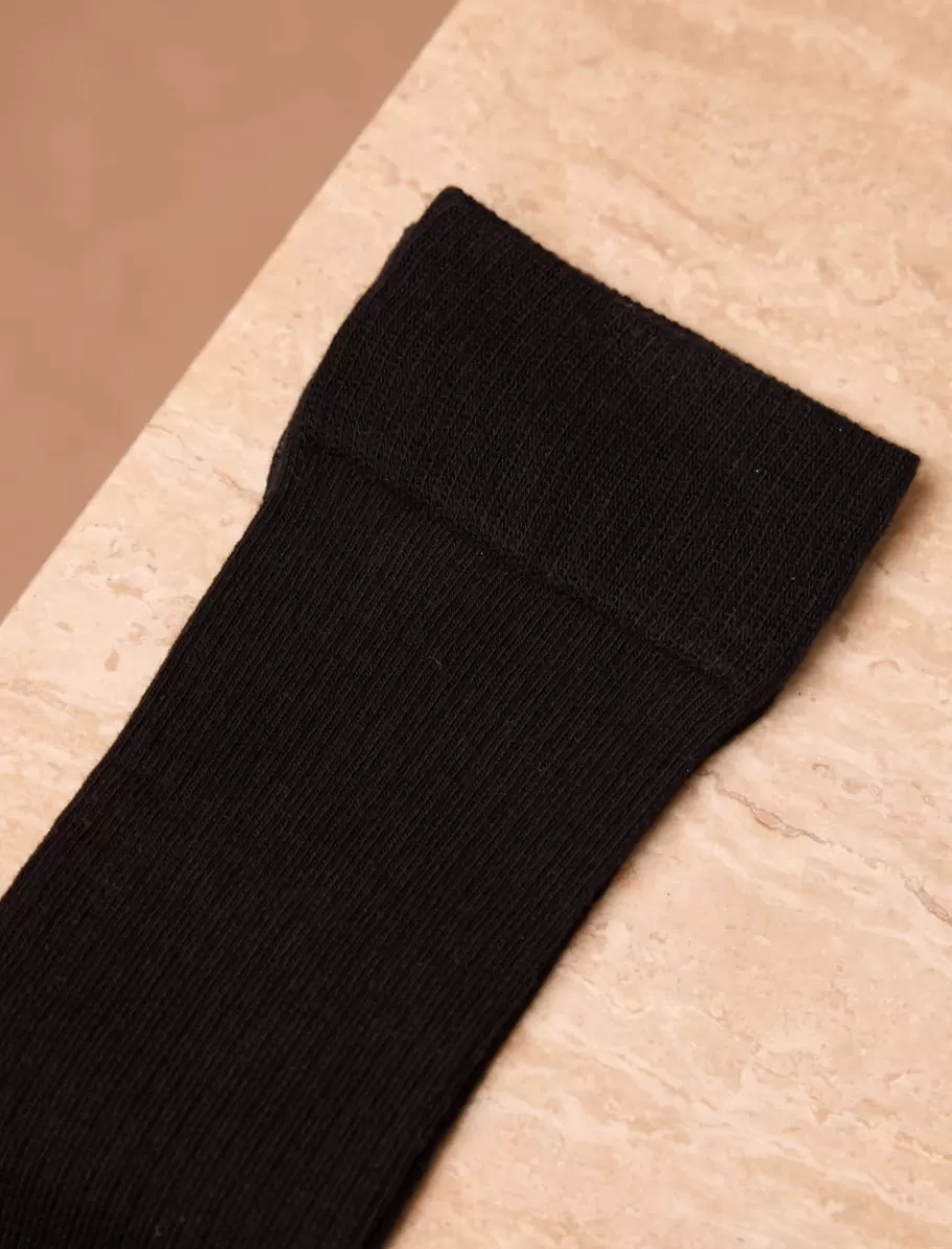 Pied de Biche Chaussettes>Chaussettes côtelées Noir