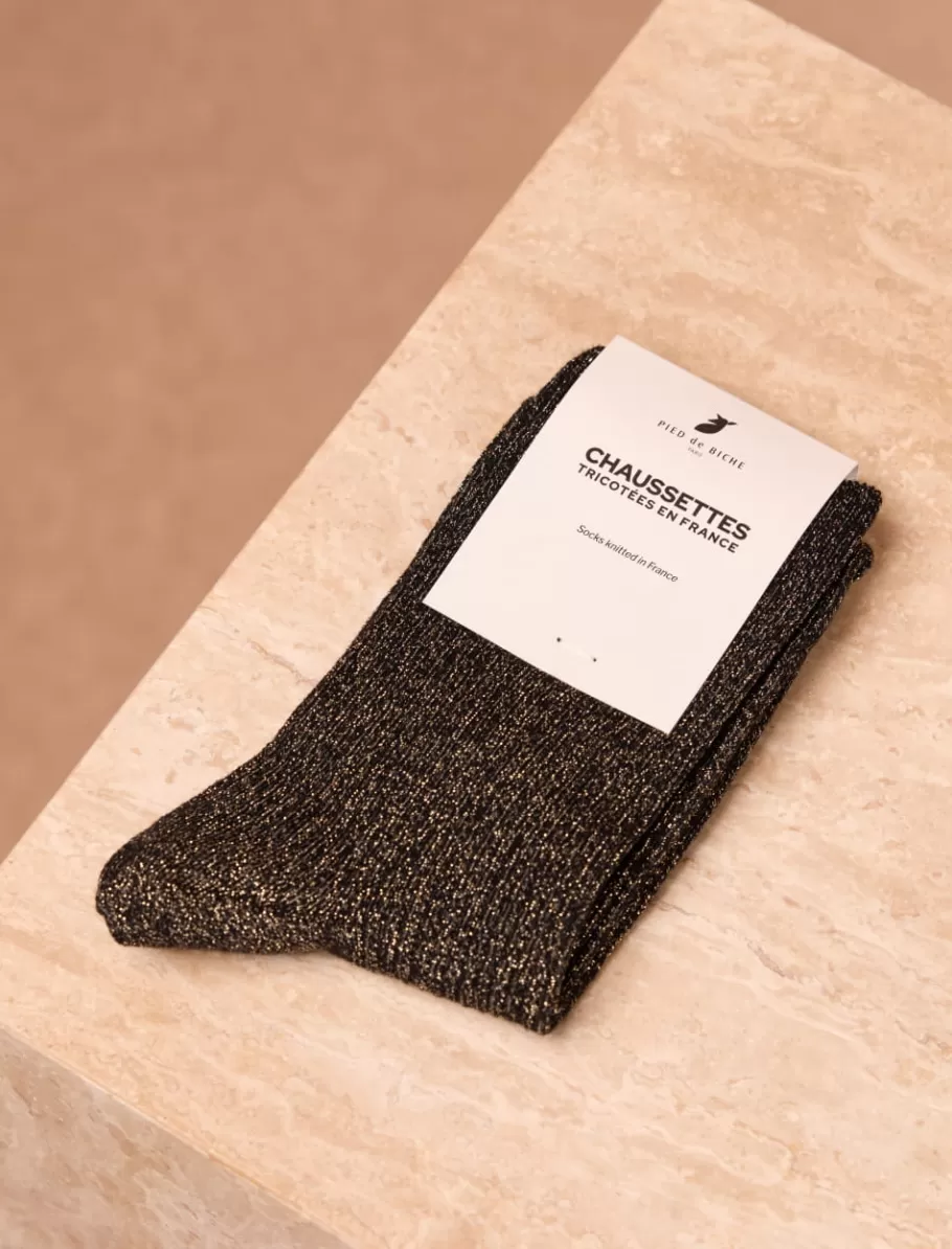 Pied de Biche Chaussettes>Chaussettes lurex Noir