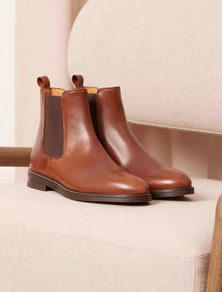 Pied de Biche Boots Et Bottines>Chelsea boot city Havane