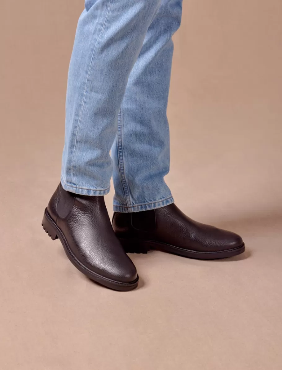 Pied de Biche Boots Et Bottines>Chelsea Boot Commando Noir-graine