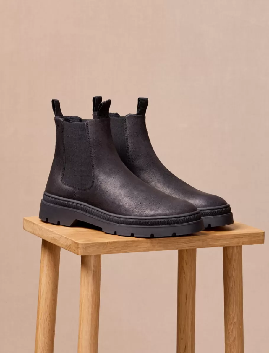 Pied de Biche Boots Et Bottines>Franklin fourrée Noir-fourree