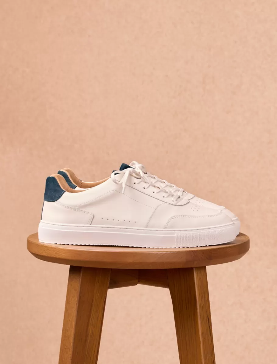 Pied de Biche Sneakers>Frisco Blanc-Bleu-Petrole