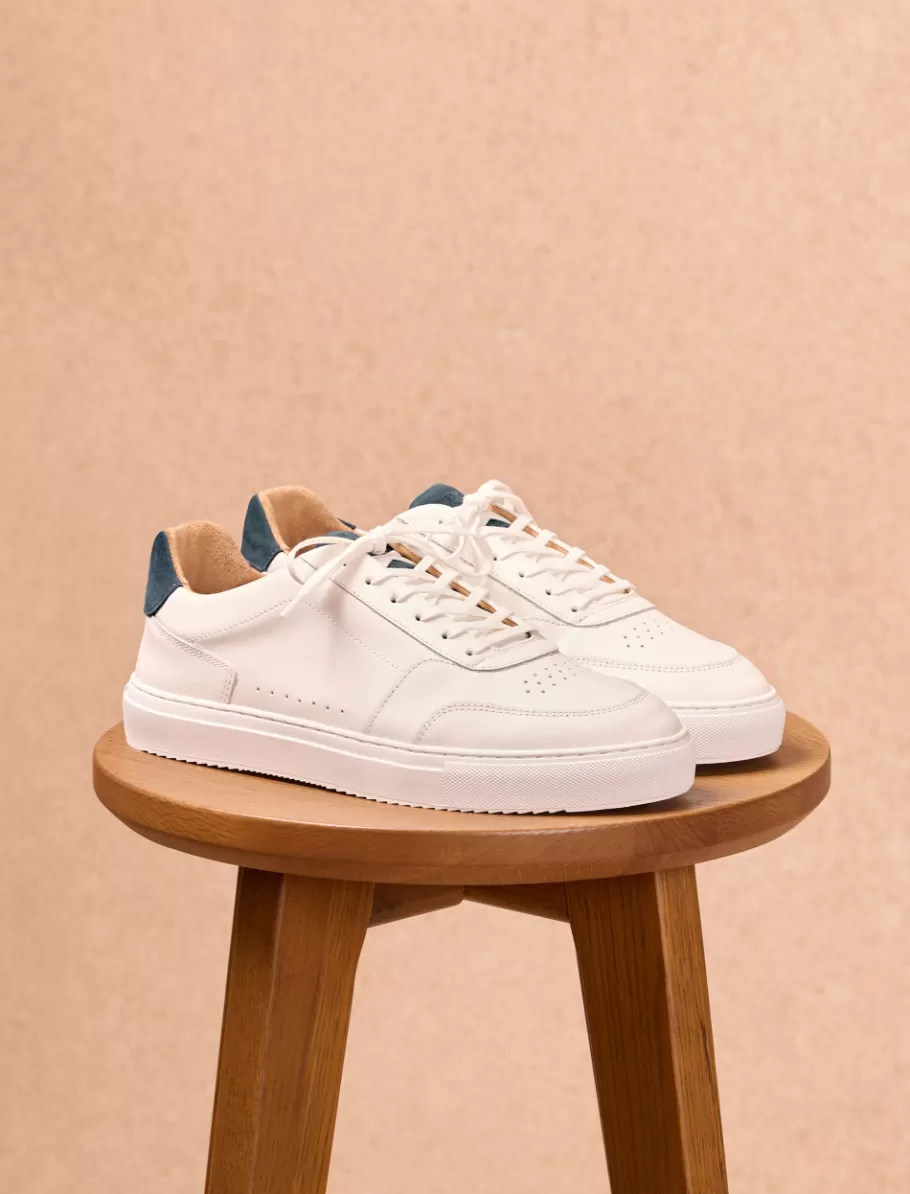 Pied de Biche Sneakers>Frisco Blanc-Bleu-Petrole