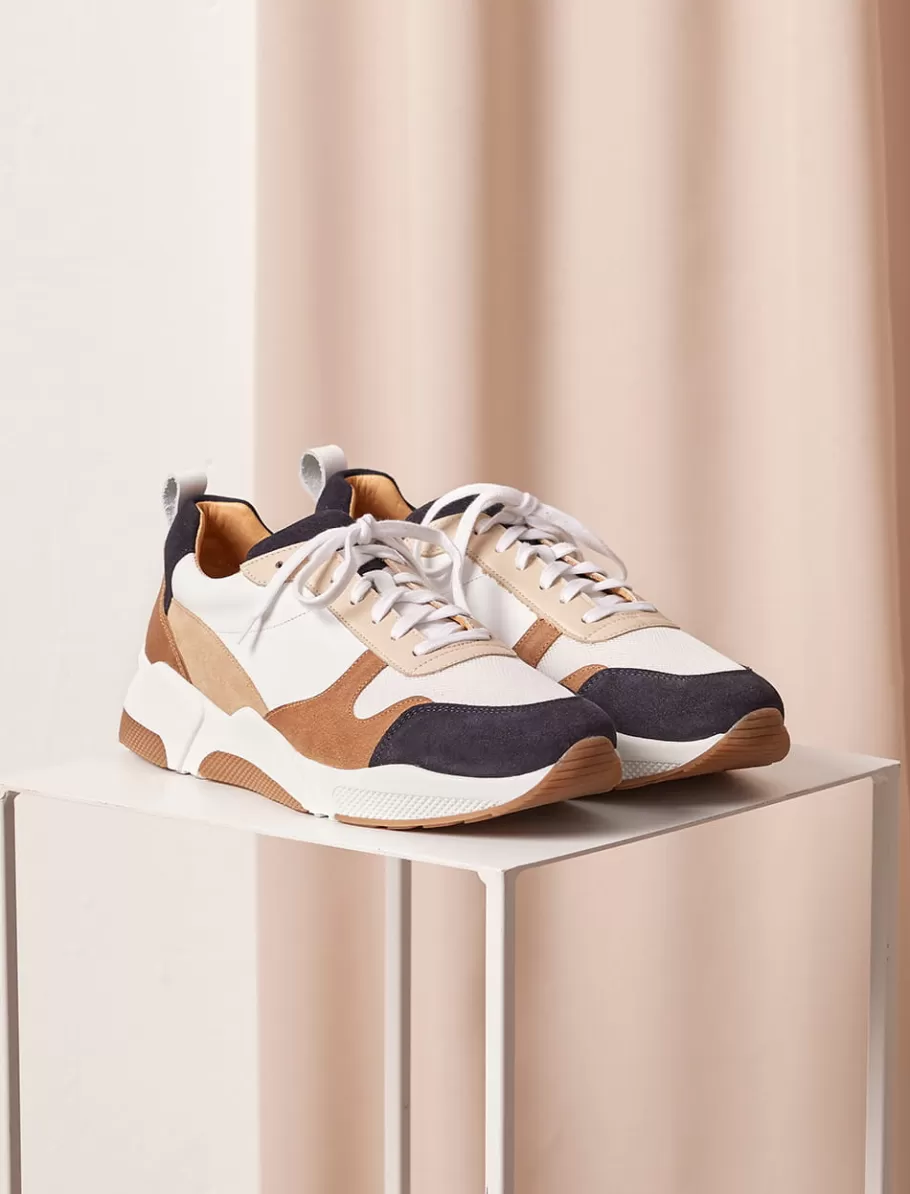 Pied de Biche Sneakers>Running Thelma Blanc-et-caramel