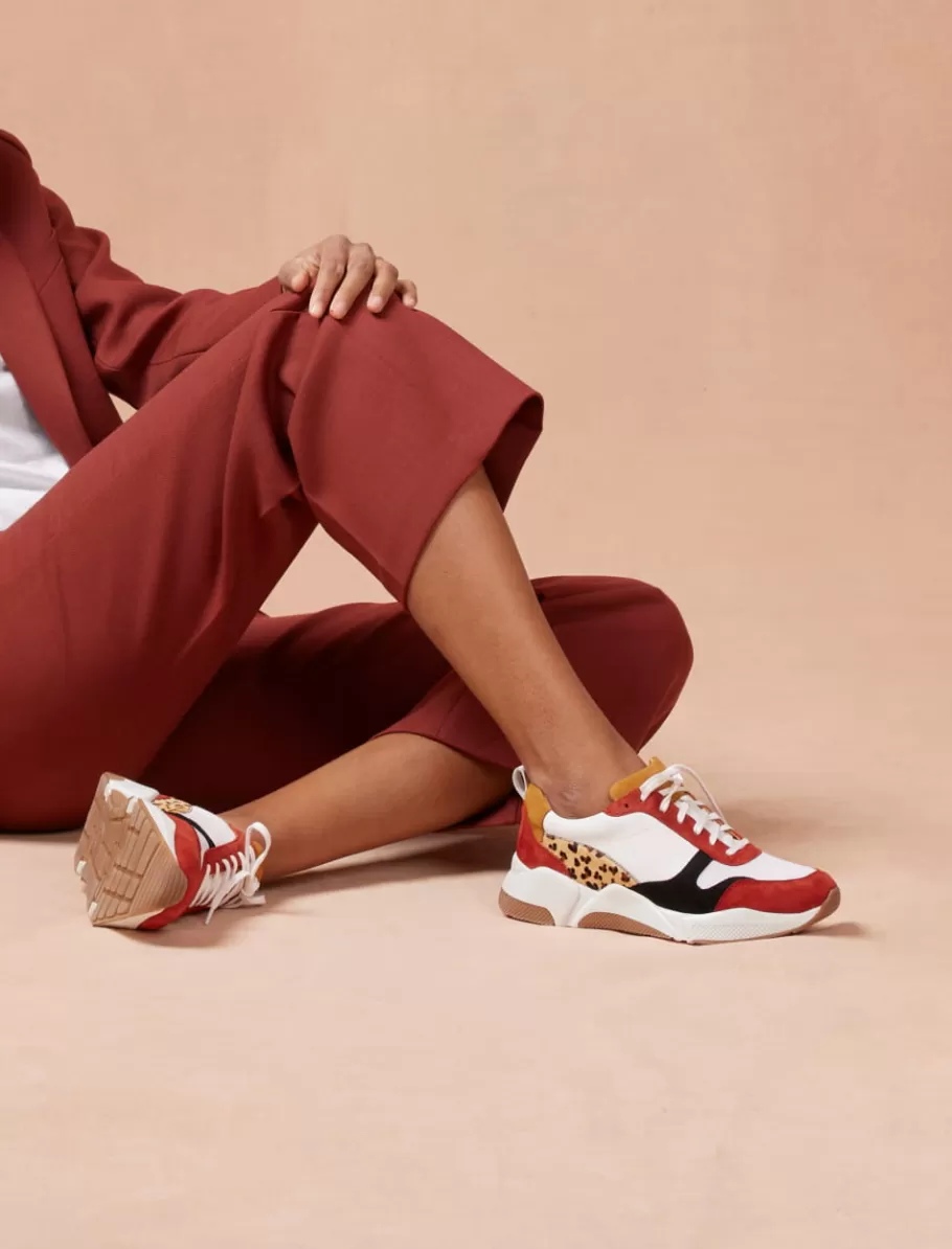 Pied de Biche Sneakers>Thelma Cherry-burnt-leopard